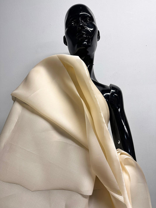 2 13/ Yards Peach Fuzz Heavy Satin Organza 2 1/3 Yards - L'Etoffe Fabrics LLC