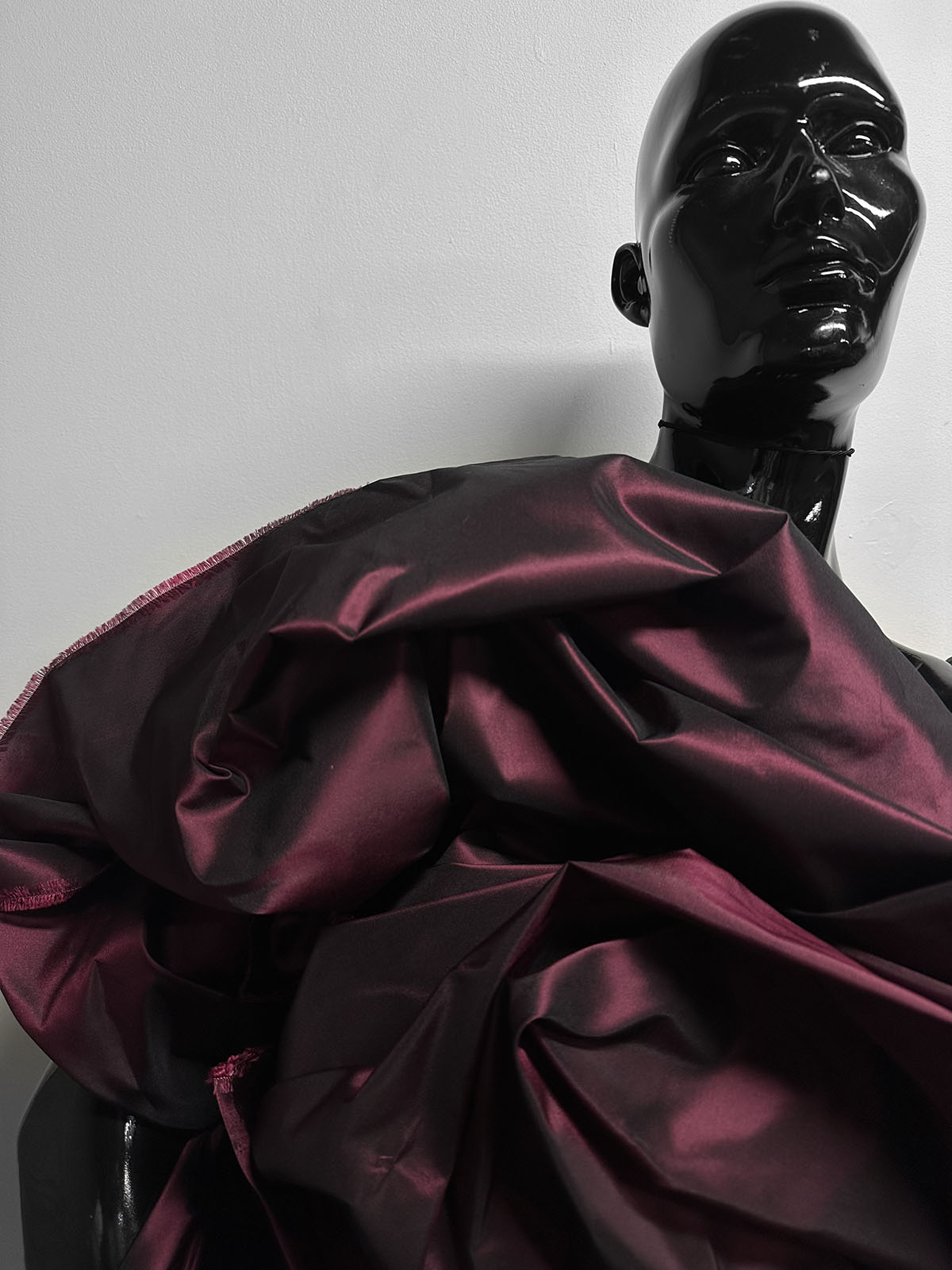 2 Yards 20" Silk Slubless Dupioni Cabernet - L'Etoffe Fabrics LLC