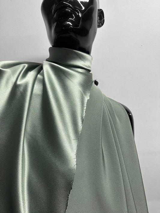 3 Yards Sage 4 Ply Satin Back Crepe - L'Etoffe Fabrics LLC