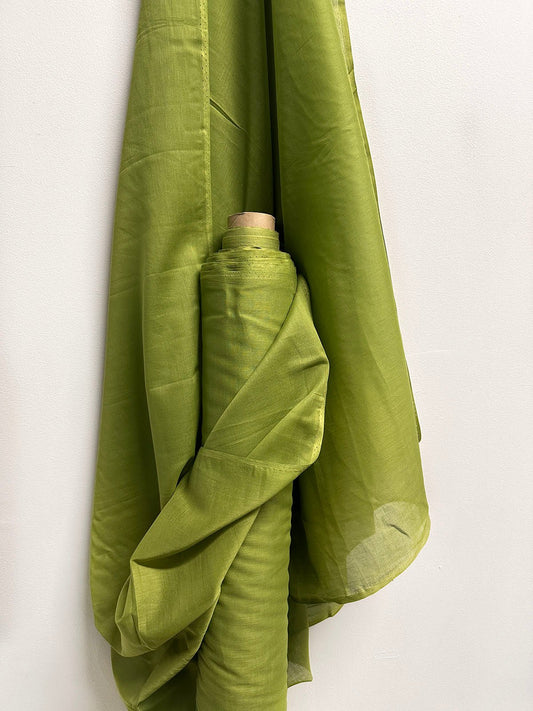 5 Yards Castelvetrano Green Cotton Voile - L'Etoffe Fabrics LLC