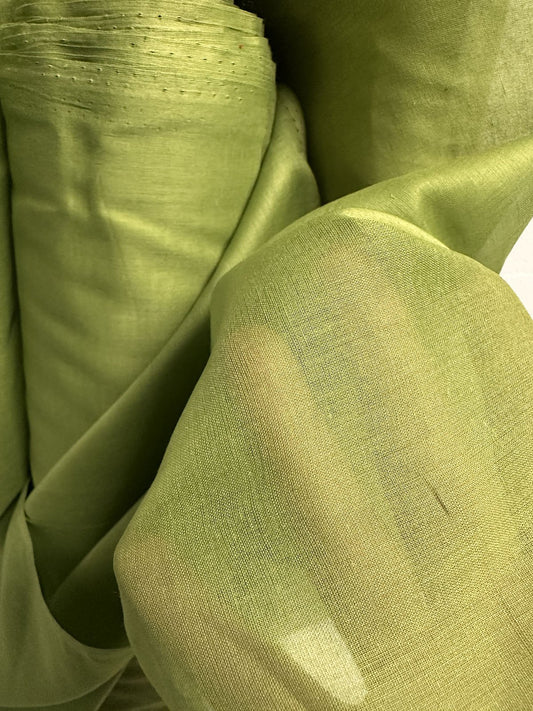 5 Yards Castelvetrano Green Cotton Voile - L'Etoffe Fabrics LLC