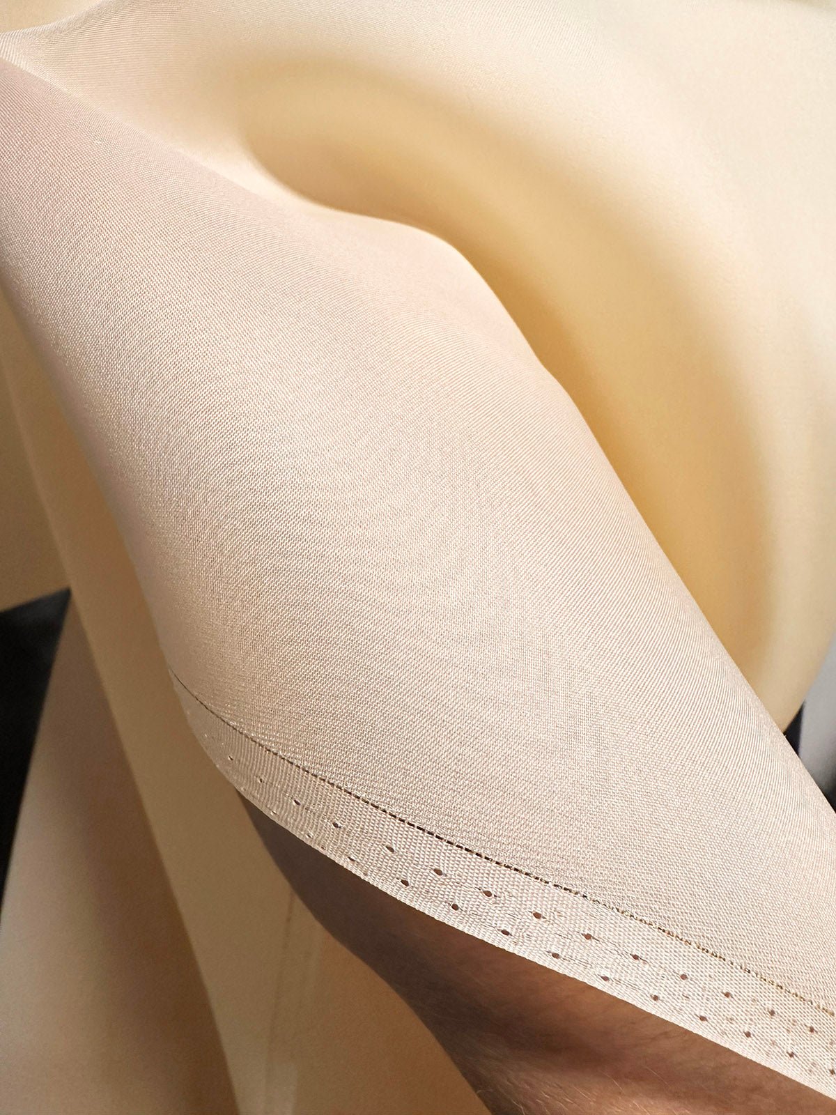 5 Yards Heavy Satin Silk Organza Palest Apricot - L'Etoffe Fabrics LLC