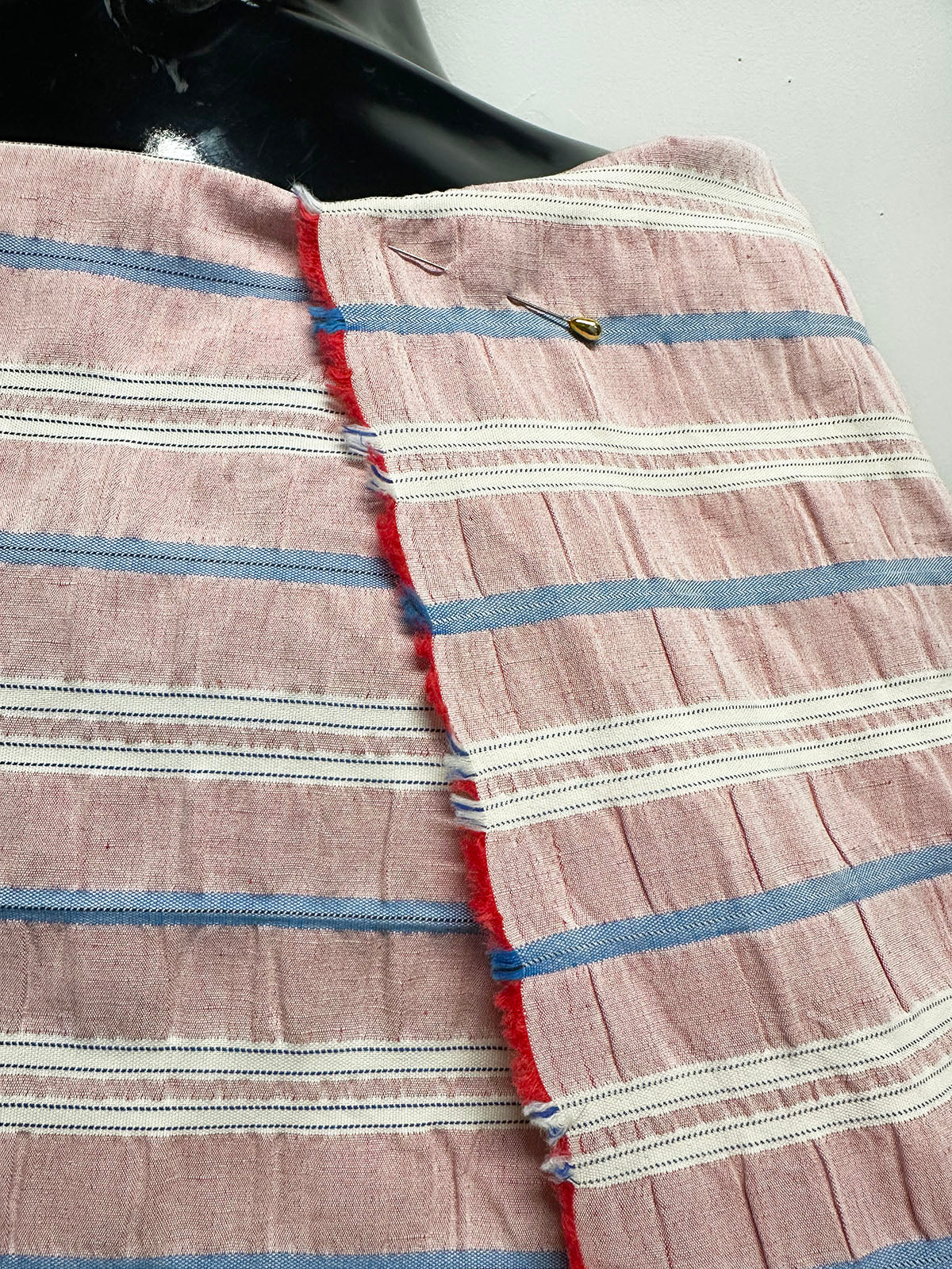 Puckered Striped Ribbon Cotton