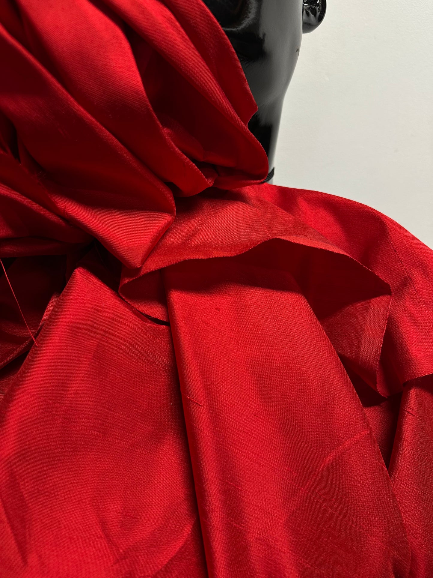 3 yards 20" Red Iridescent Silk Dupioni