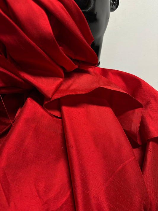 3 yards 20" Red Iridescent Silk Dupioni