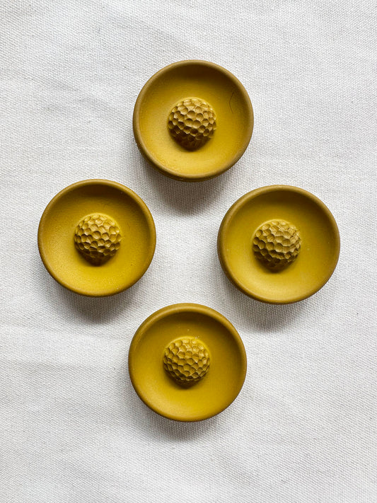 Vintage Italian Pistil Buttons Matte Ochre