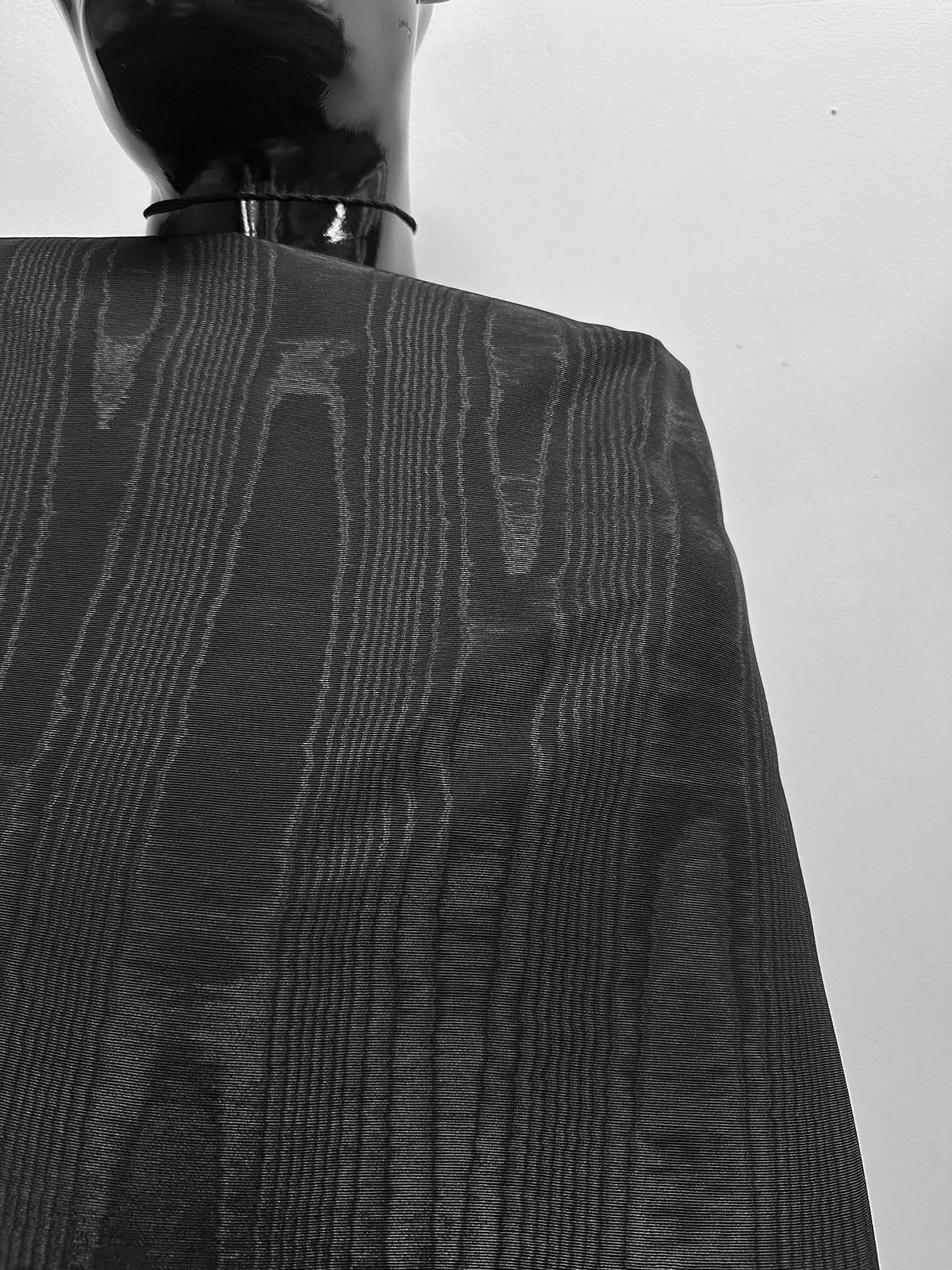 Black Moiré Faille Cotton Rayon - L'Etoffe Fabrics LLC