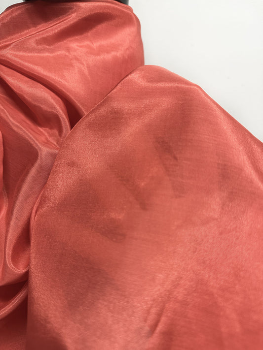 Coral Silk Cotton Voile - L'Etoffe Fabrics LLC