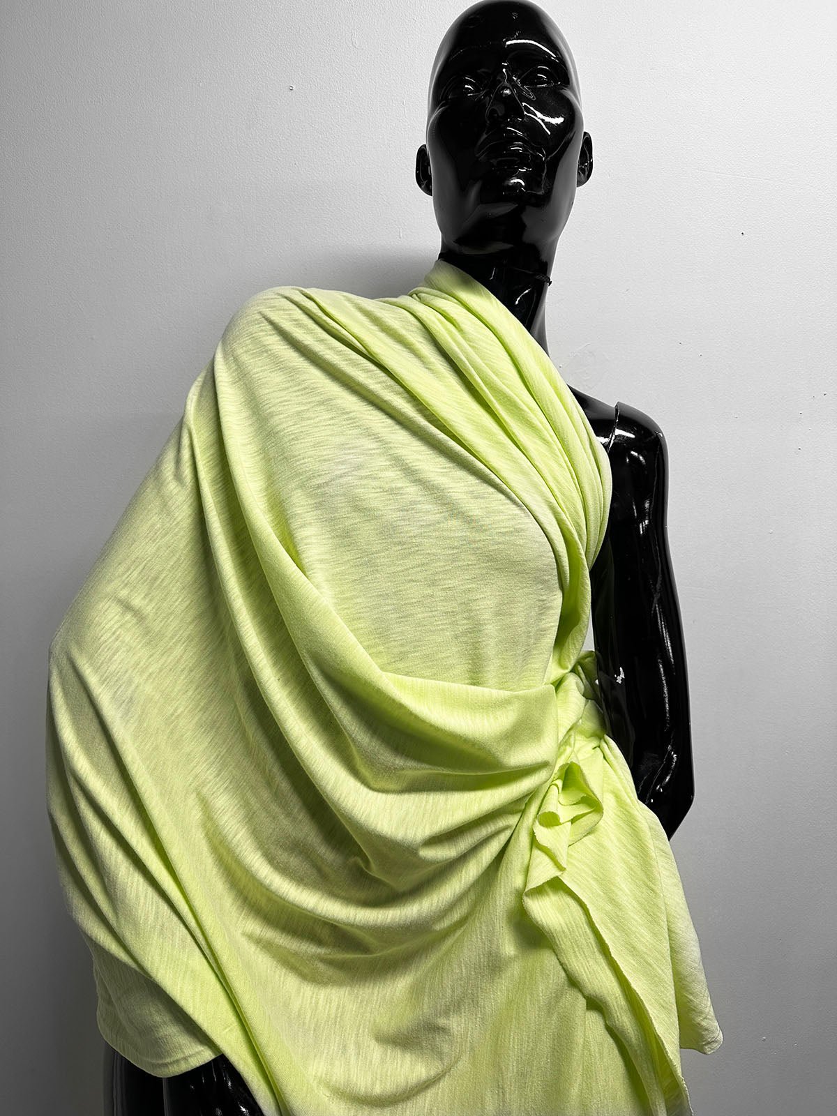 Cotton Modal Slub Jersey in Lime Ice - L'Etoffe Fabrics LLC