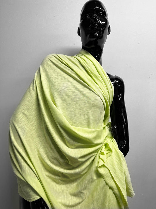 Cotton Modal Slub Jersey in Lime Ice - L'Etoffe Fabrics LLC