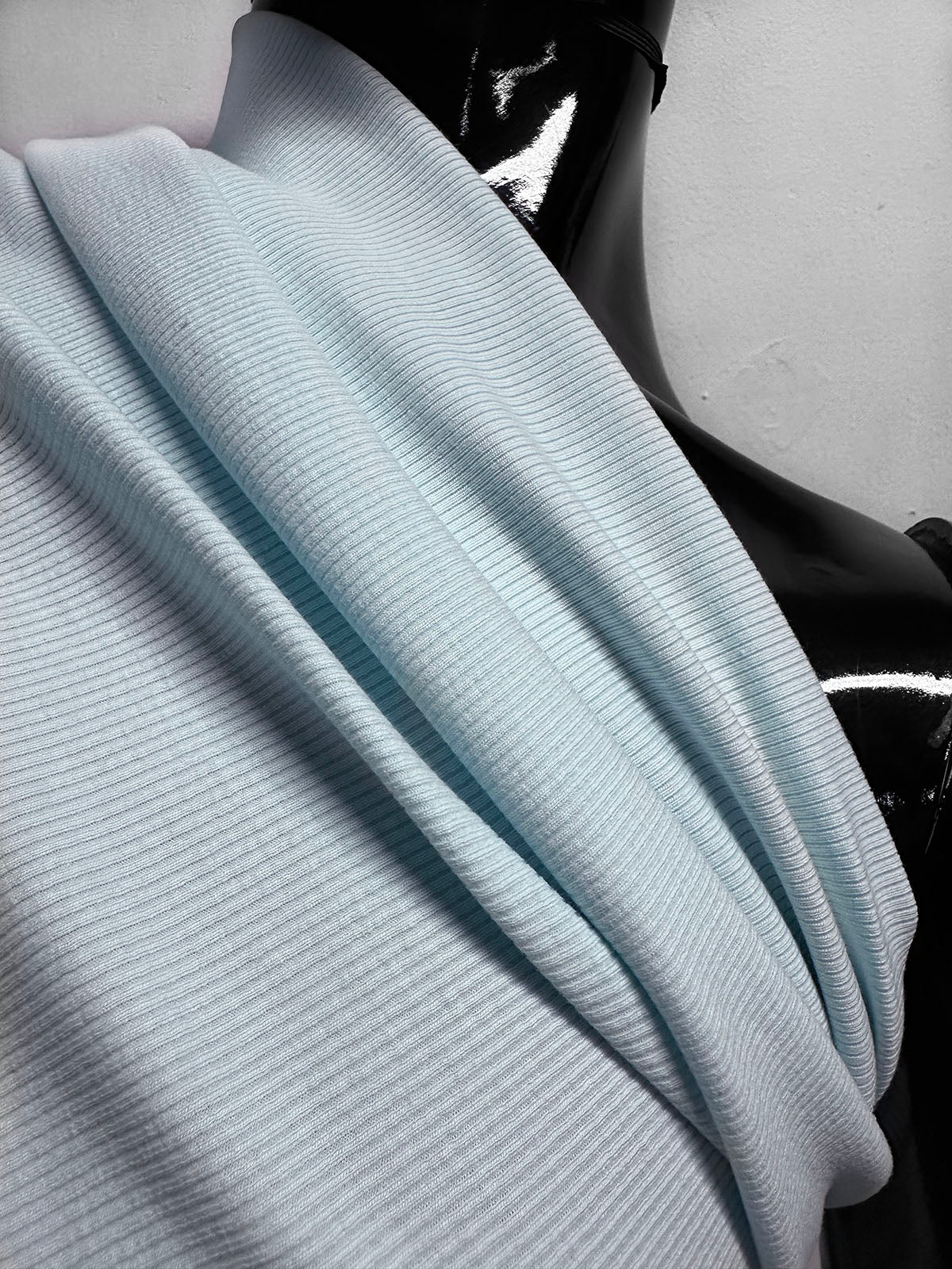 Cotton Ribbed Jersey in Water - L'Etoffe Fabrics LLC