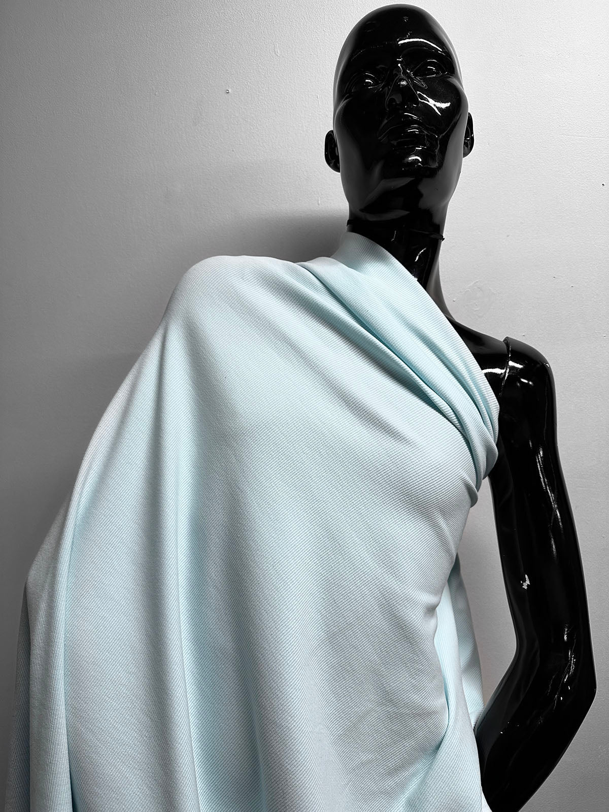 Cotton Ribbed Jersey in Water - L'Etoffe Fabrics LLC