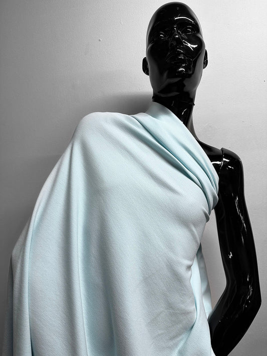 Cotton Ribbed Jersey in Water - L'Etoffe Fabrics LLC