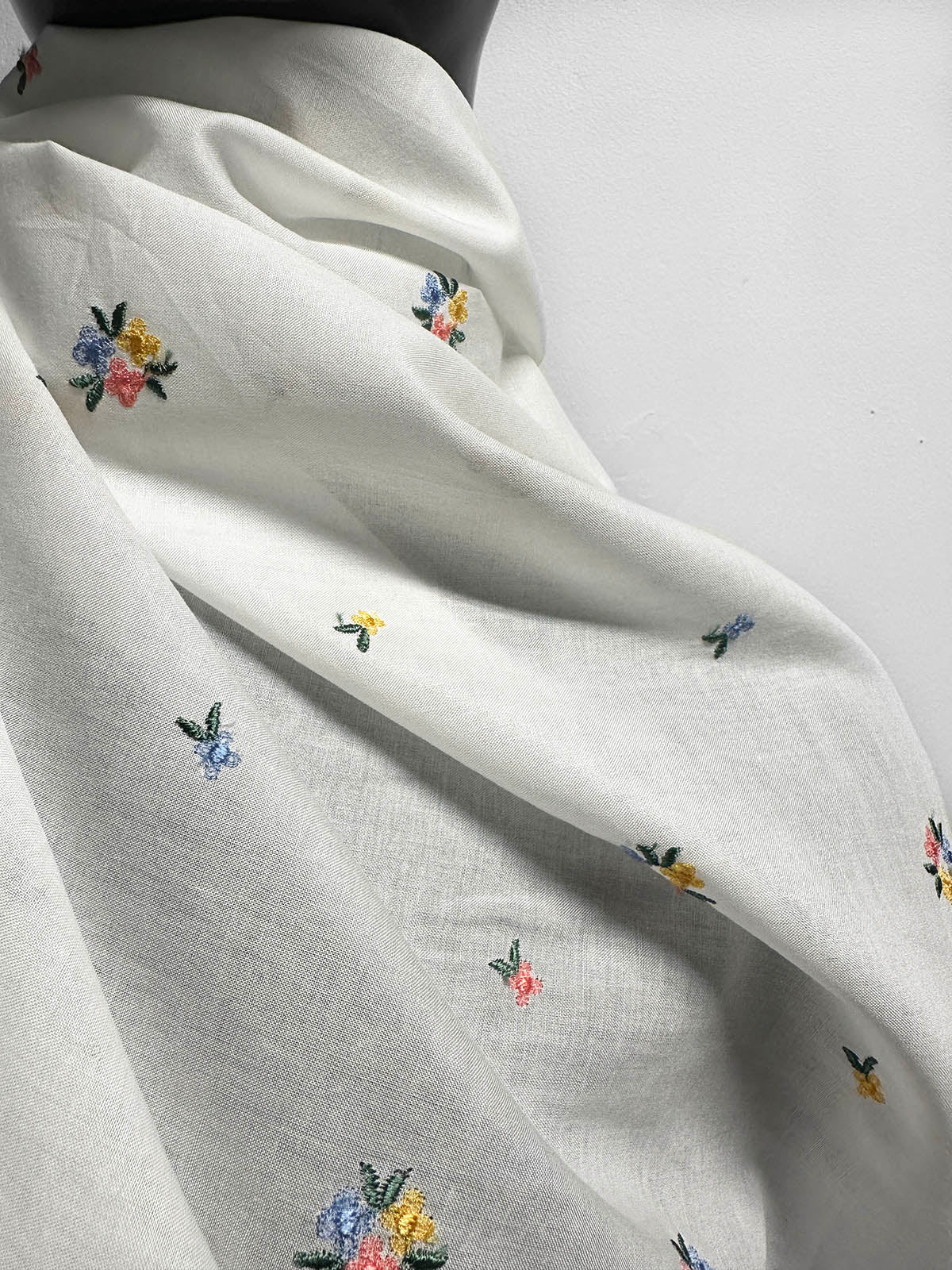 Dainty Embroidered White Cotton - L'Etoffe Fabrics LLC
