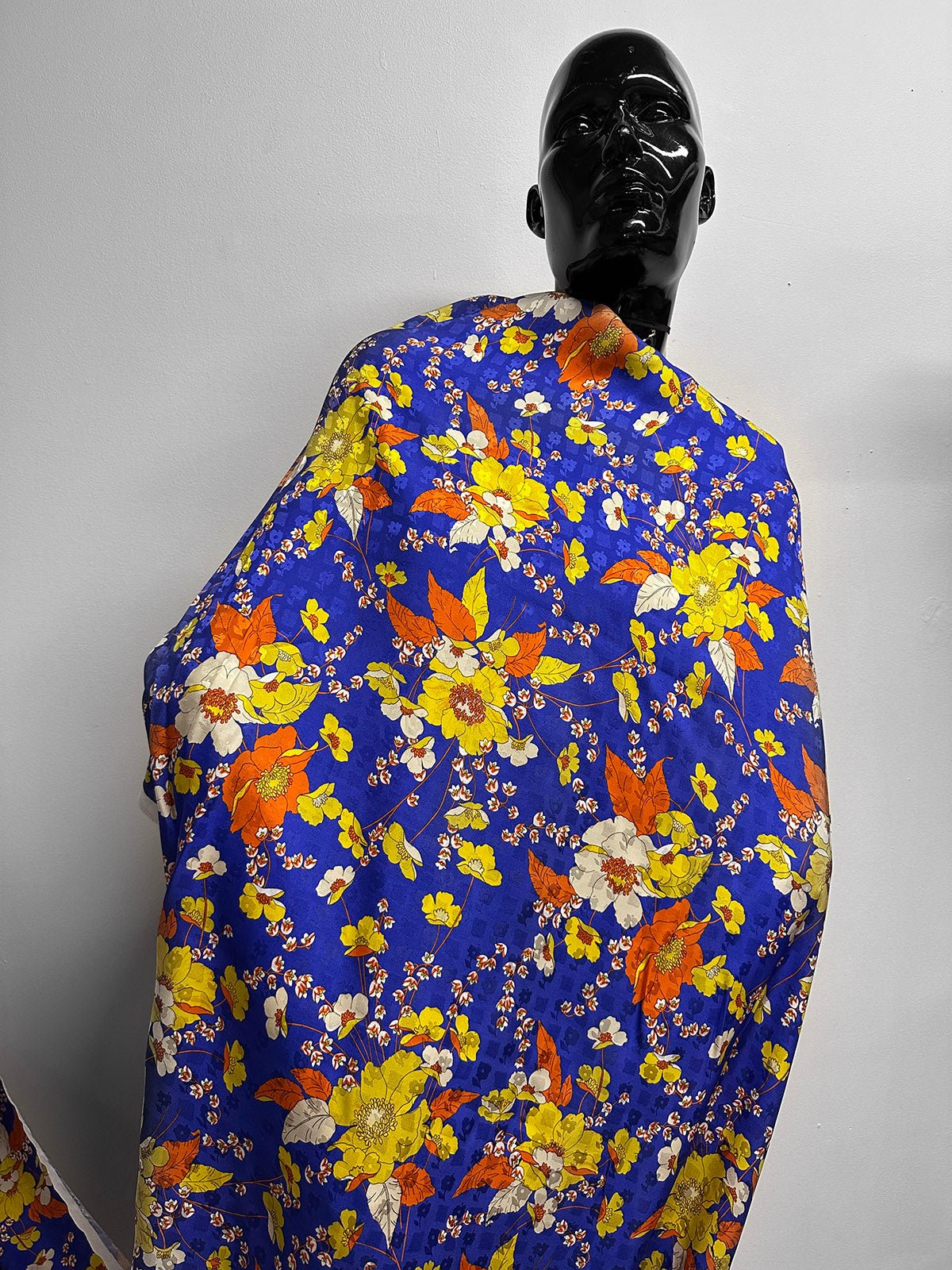 Decadent Floral Jacquard Sateen Rayon Dress Weight - L'Etoffe Fabrics LLC