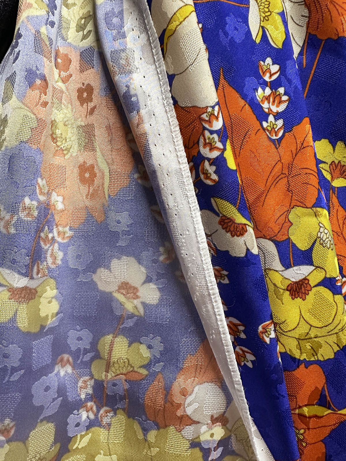Decadent Floral Jacquard Sateen Rayon Dress Weight - L'Etoffe Fabrics LLC