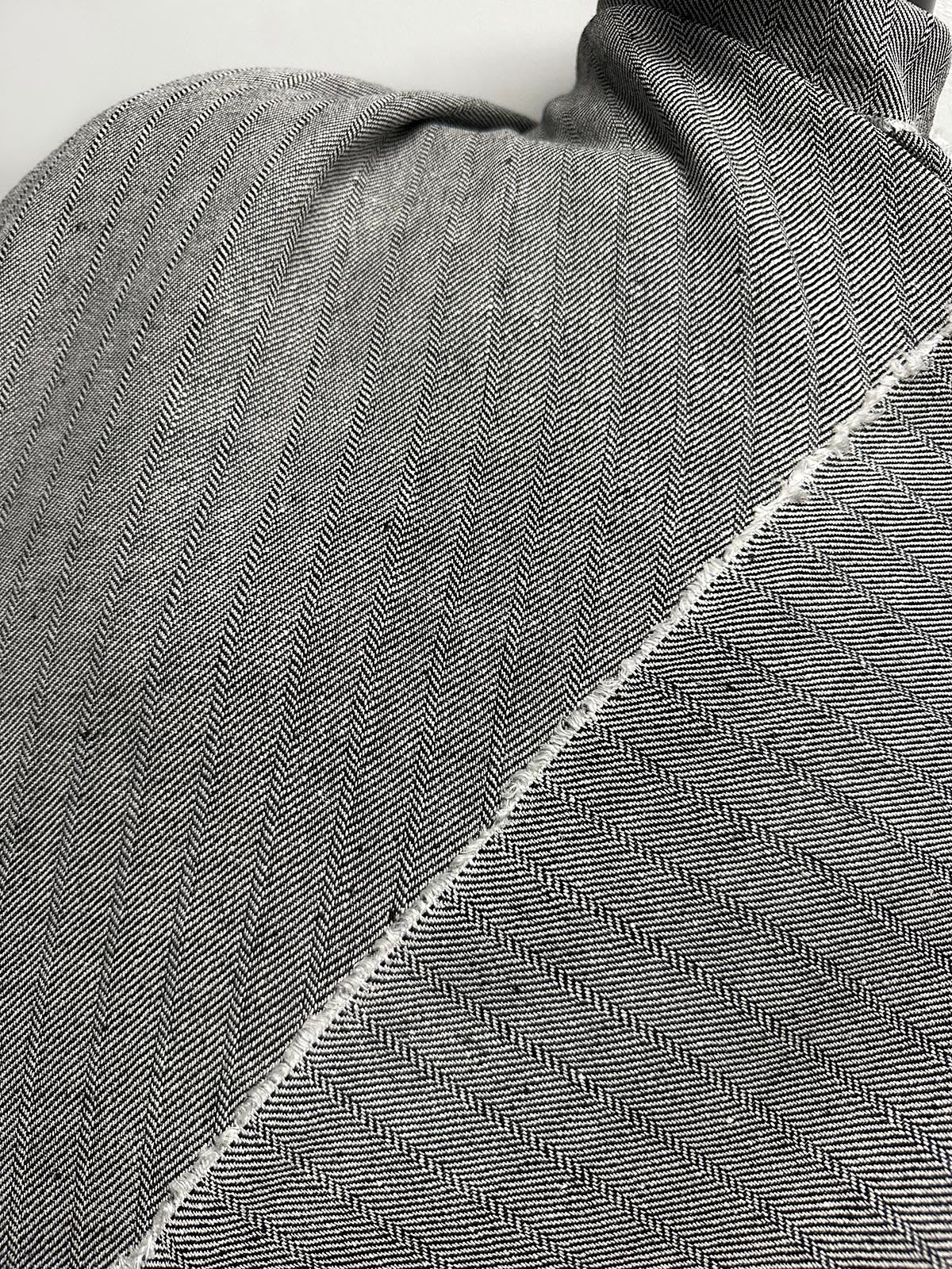 Draping Linen Modern Herringbone - L'Etoffe Fabrics LLC