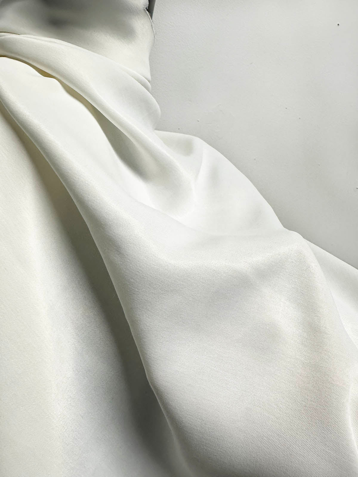 Extra Nice Off White Sateen Rayon Extra Body - L'Etoffe Fabrics LLC