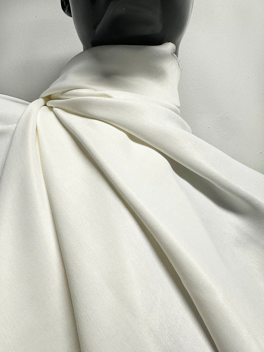 Extra Nice Off White Sateen Rayon Extra Body - L'Etoffe Fabrics LLC