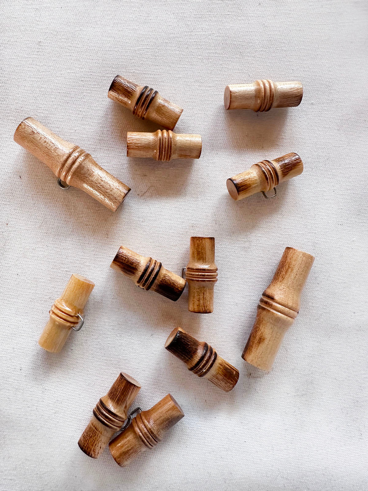 Faux Bamboo Buttons Made From Wood - L'Etoffe Fabrics LLC