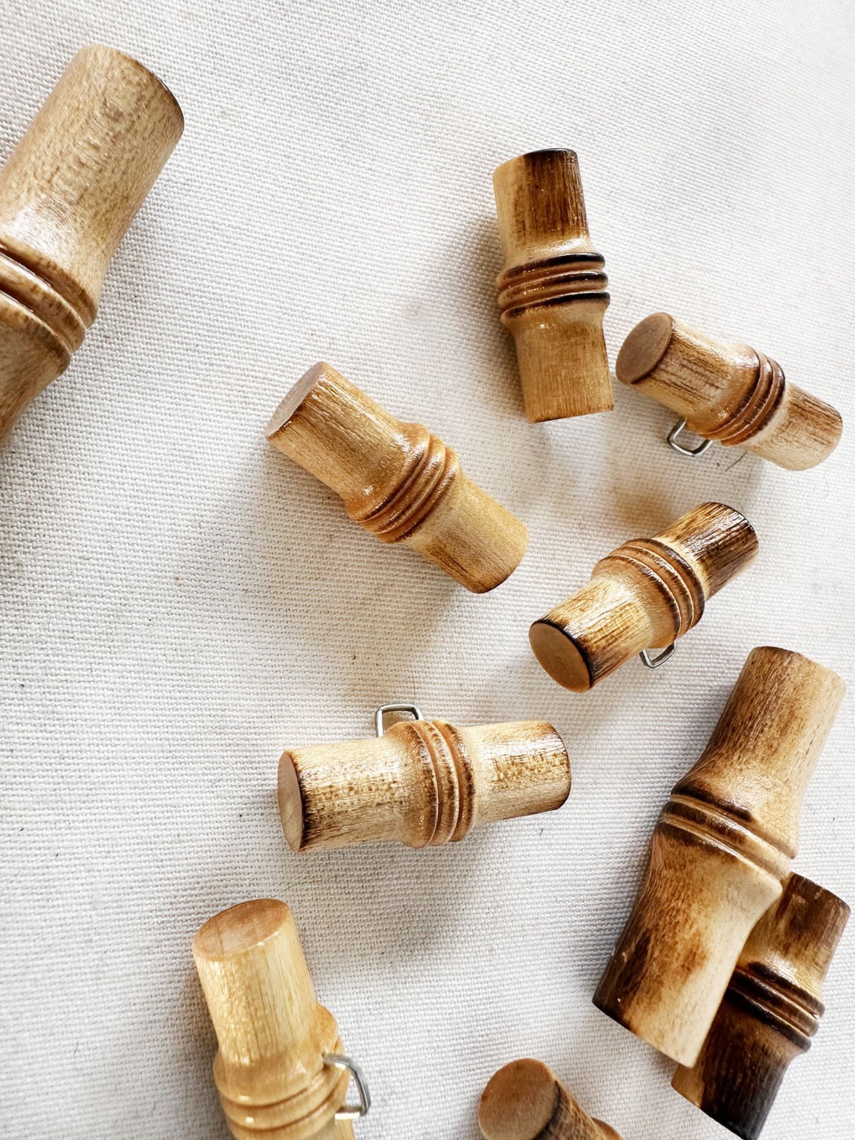 Faux Bamboo Buttons Made From Wood - L'Etoffe Fabrics LLC