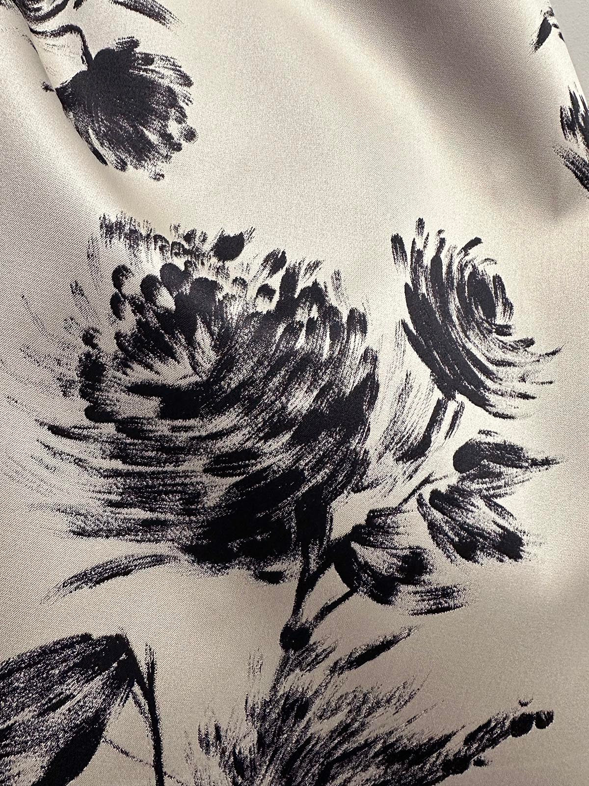 Floral Jacquard Raincoat Fabric Waterproof - Stone - L'Etoffe Fabrics LLC