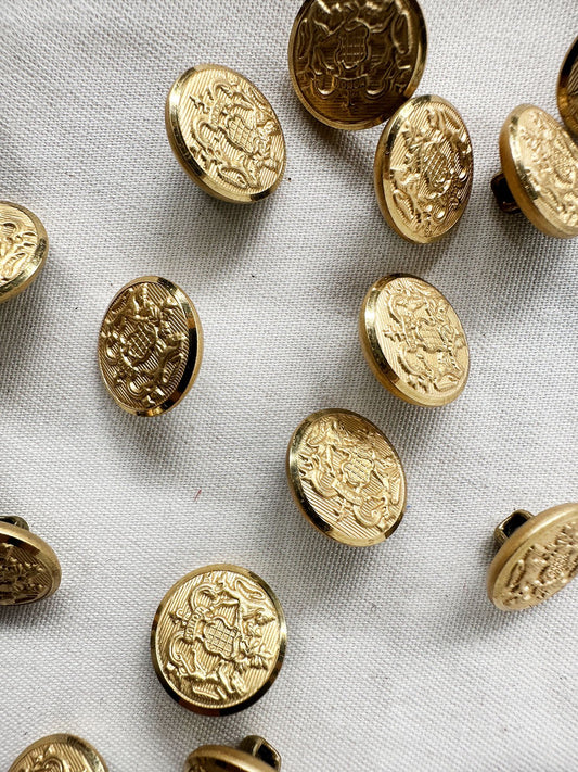 Gold Coat Of Arms Price Per Button - L'Etoffe Fabrics LLC