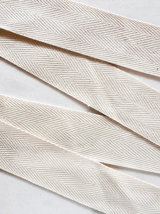 Heavy Soft Unbleached Cotton Twill Tape 38mm - L'Etoffe Fabrics LLC