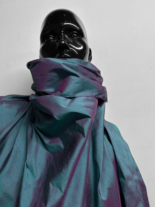 Iridescent Silk Dupioni Teal Fuchsia - L'Etoffe Fabrics LLC