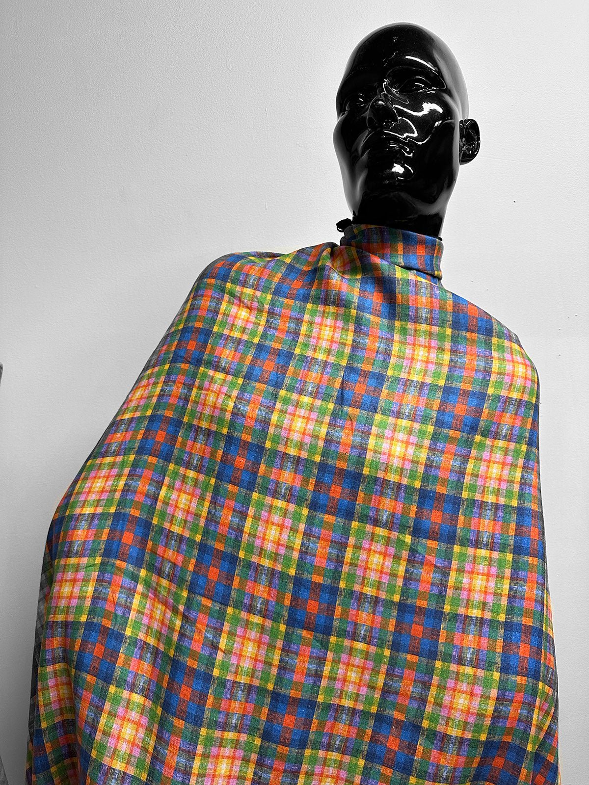Italian Bright Plaid Cotton Linen Shirting - L'Etoffe Fabrics LLC