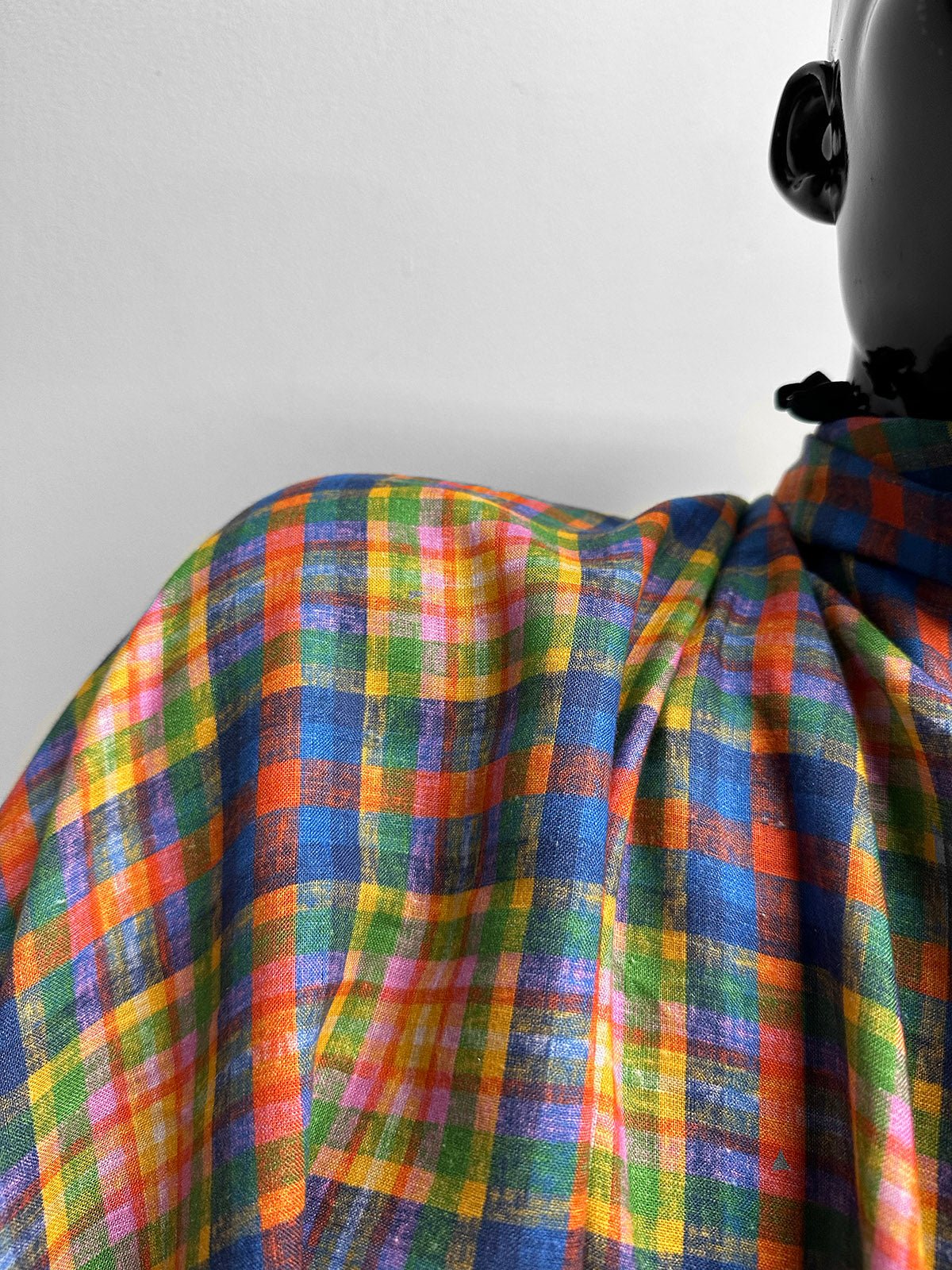 Italian Bright Plaid Cotton Linen Shirting - L'Etoffe Fabrics LLC