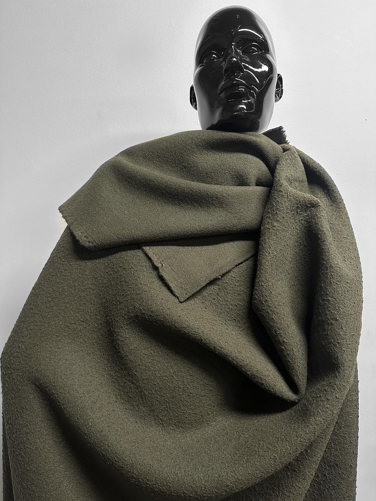 Italian Casentino Wool in Olive - L'Etoffe Fabrics LLC