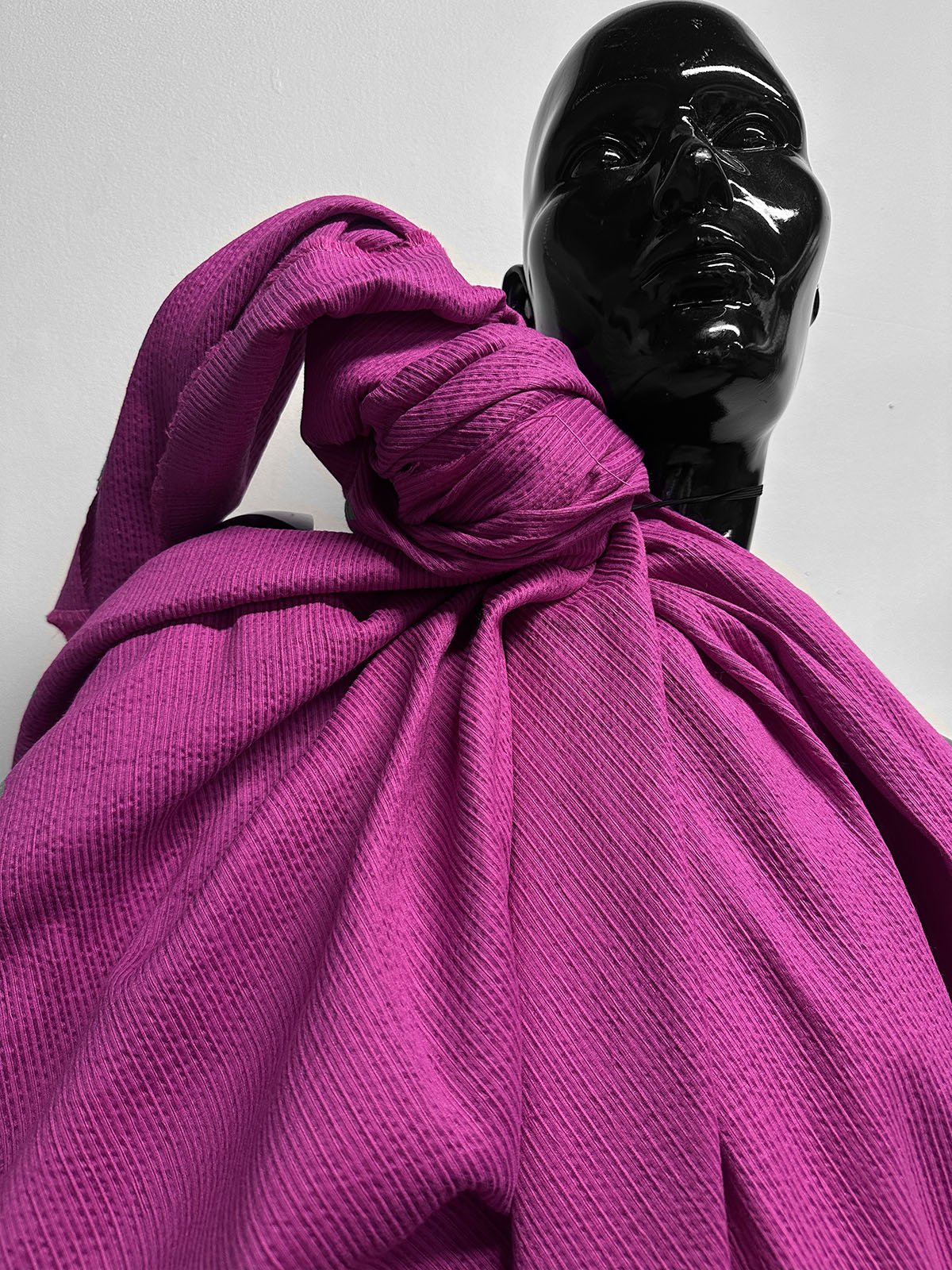 Italian Corded Texture Ramie Silk Fuchsia - L'Etoffe Fabrics LLC