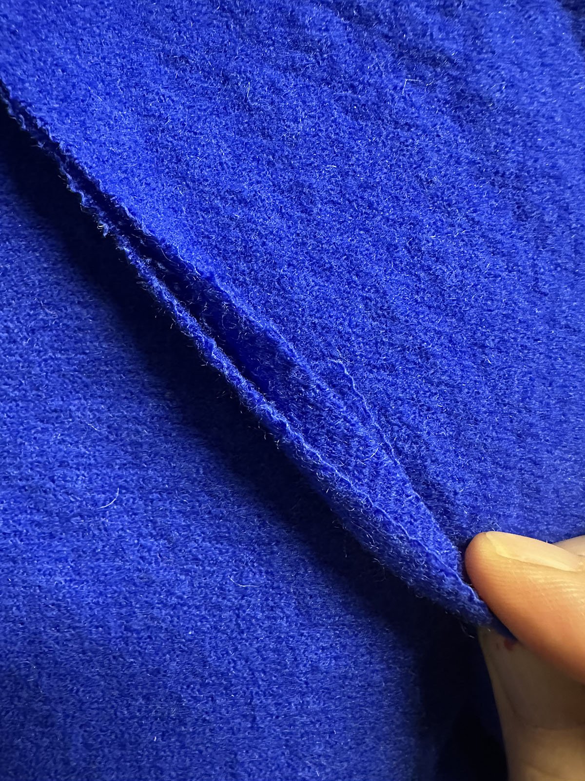 Italian Electric Blue Boiled Wool Cashmere Double Coating Fabric - L'Etoffe Fabrics LLC