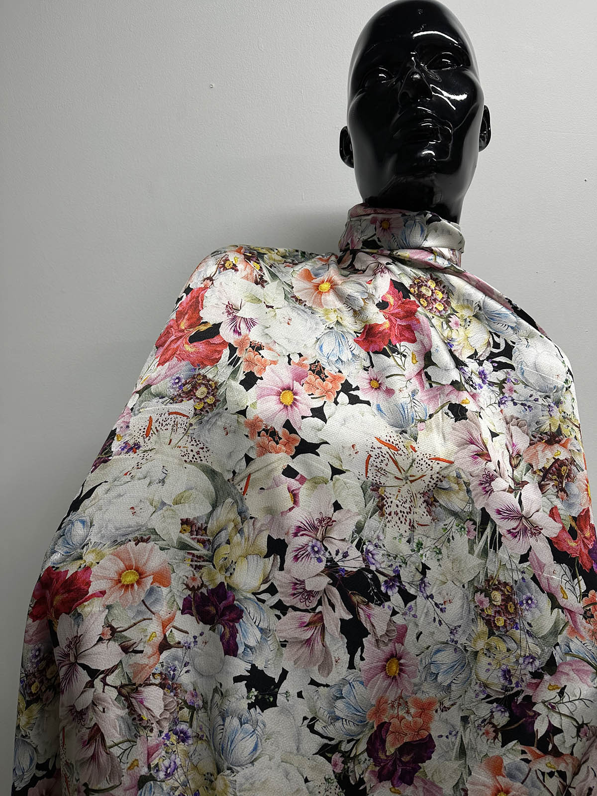 Italian Hammered Silk Charmeuse Floral Print - L'Etoffe Fabrics LLC