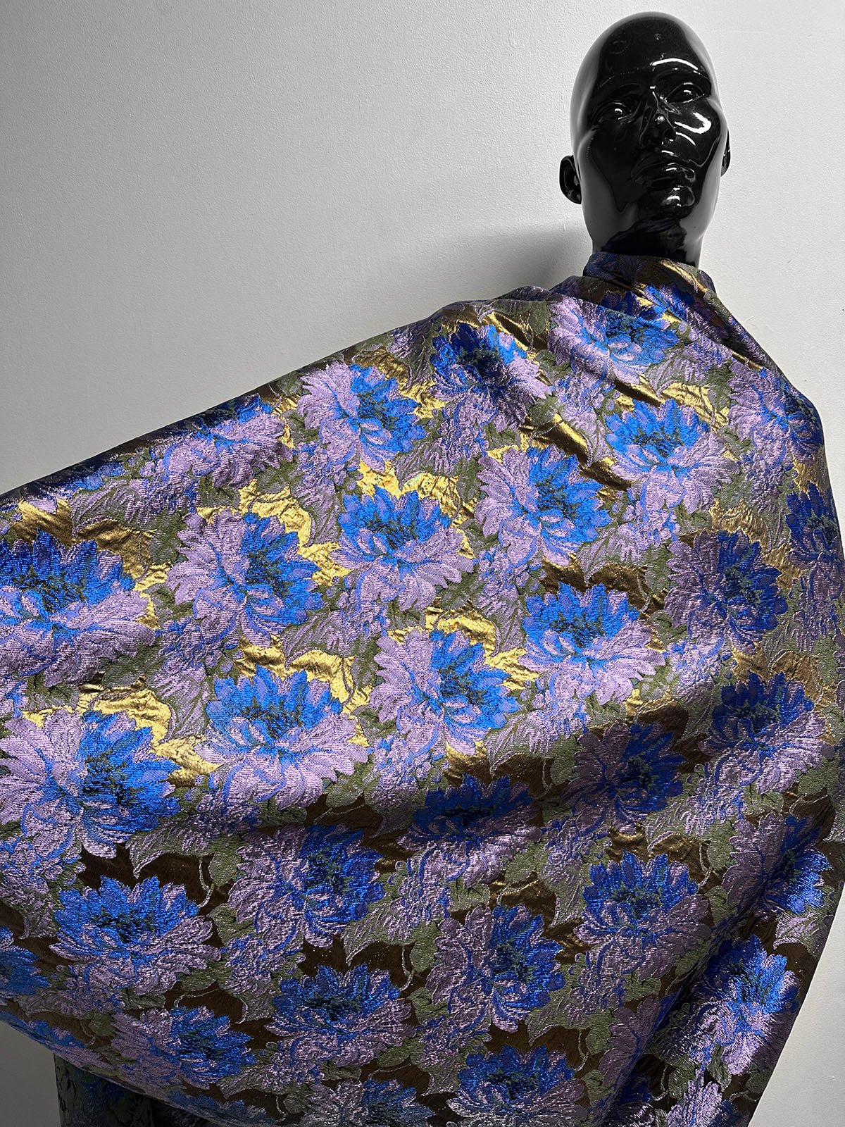 Italian Lavender Olive Satin Brocade - L'Etoffe Fabrics LLC