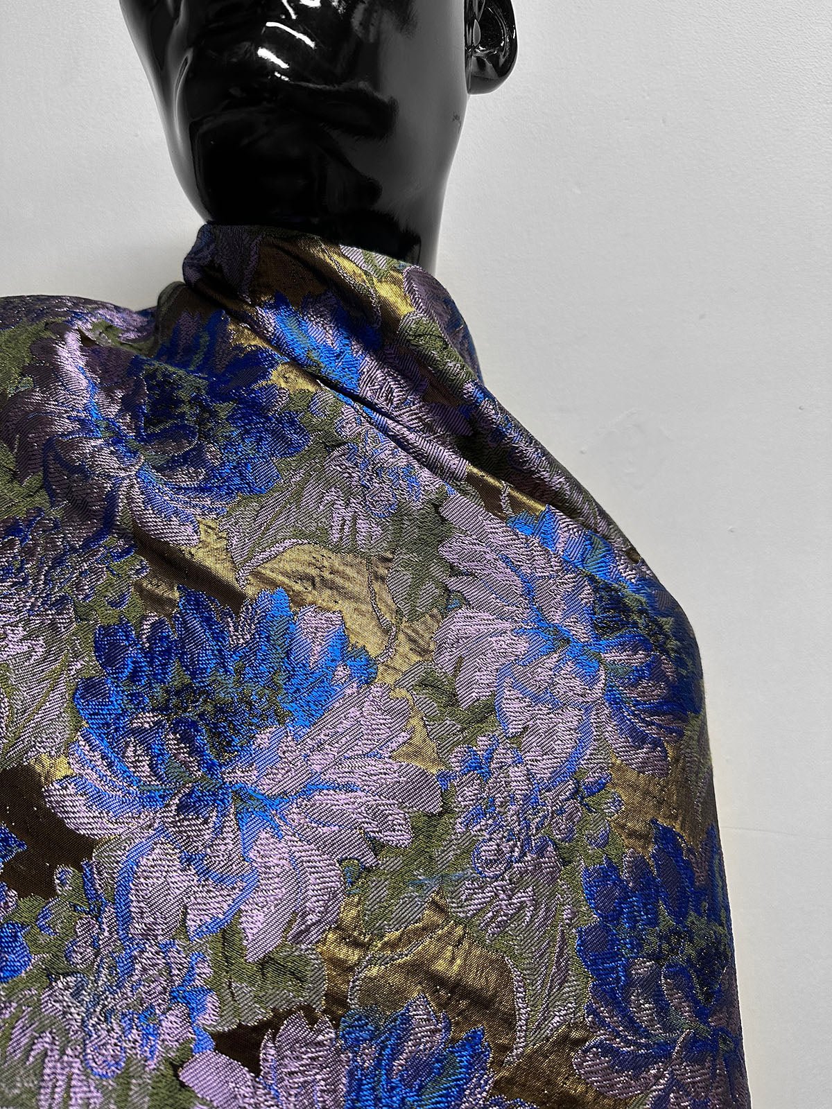 Italian Lavender Olive Satin Brocade - L'Etoffe Fabrics LLC
