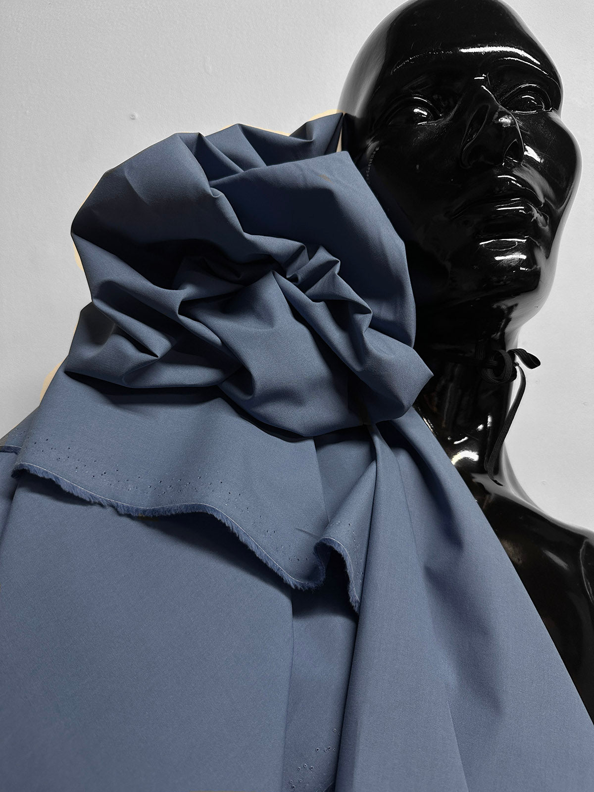 Italian Organic Cotton Shirting Blue Stone - L'Etoffe Fabrics LLC