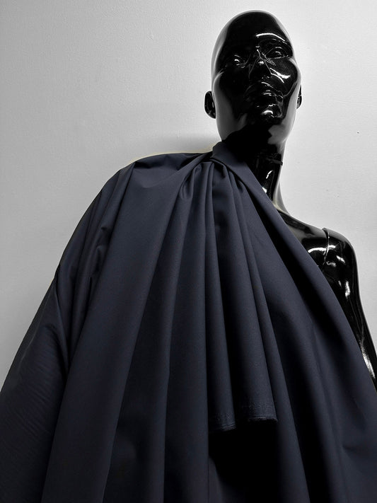 Italian Organic Cotton Shirting Midnight - L'Etoffe Fabrics LLC