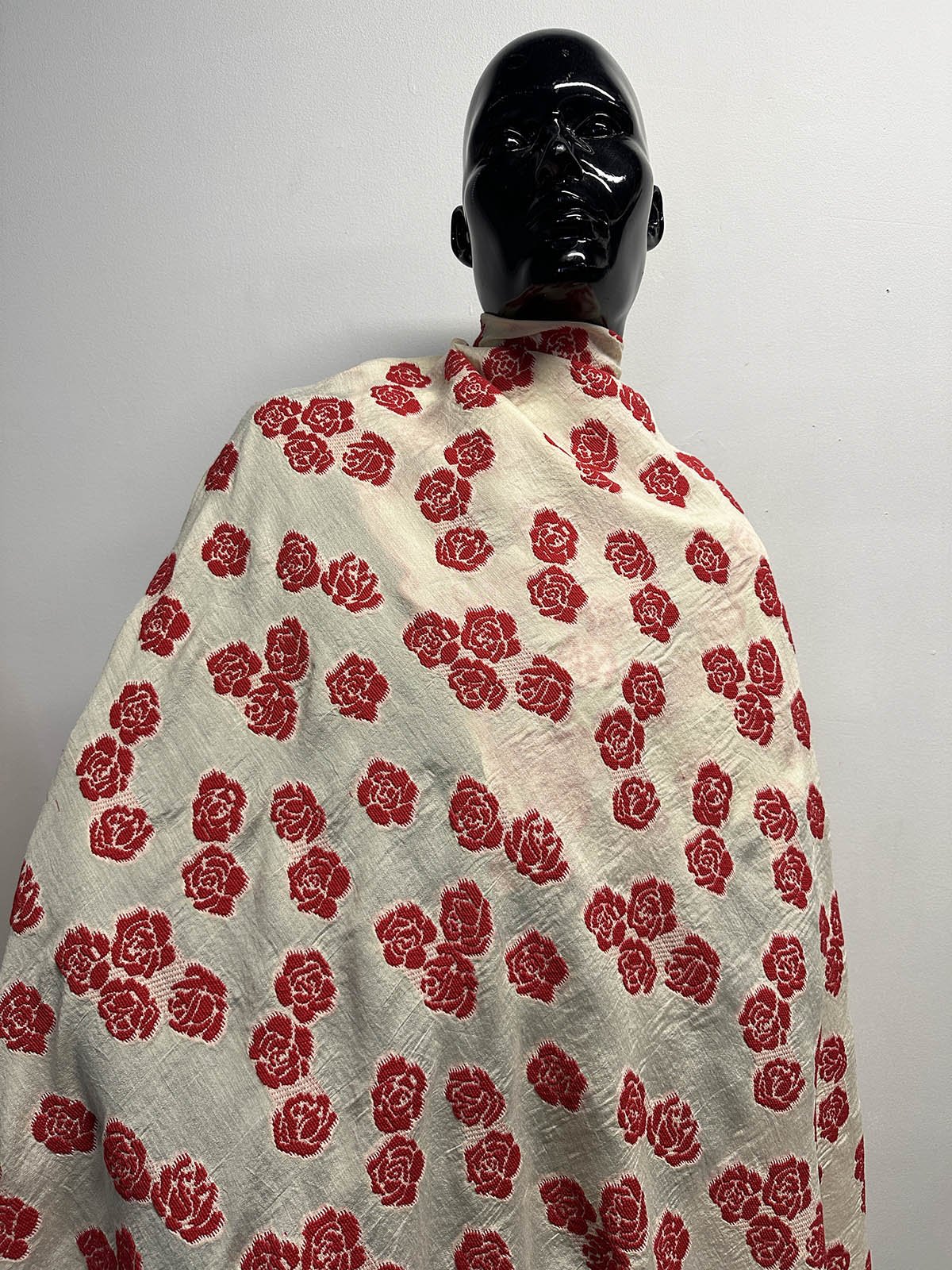 Italian Red Roses Jacquard Garden Party - L'Etoffe Fabrics LLC