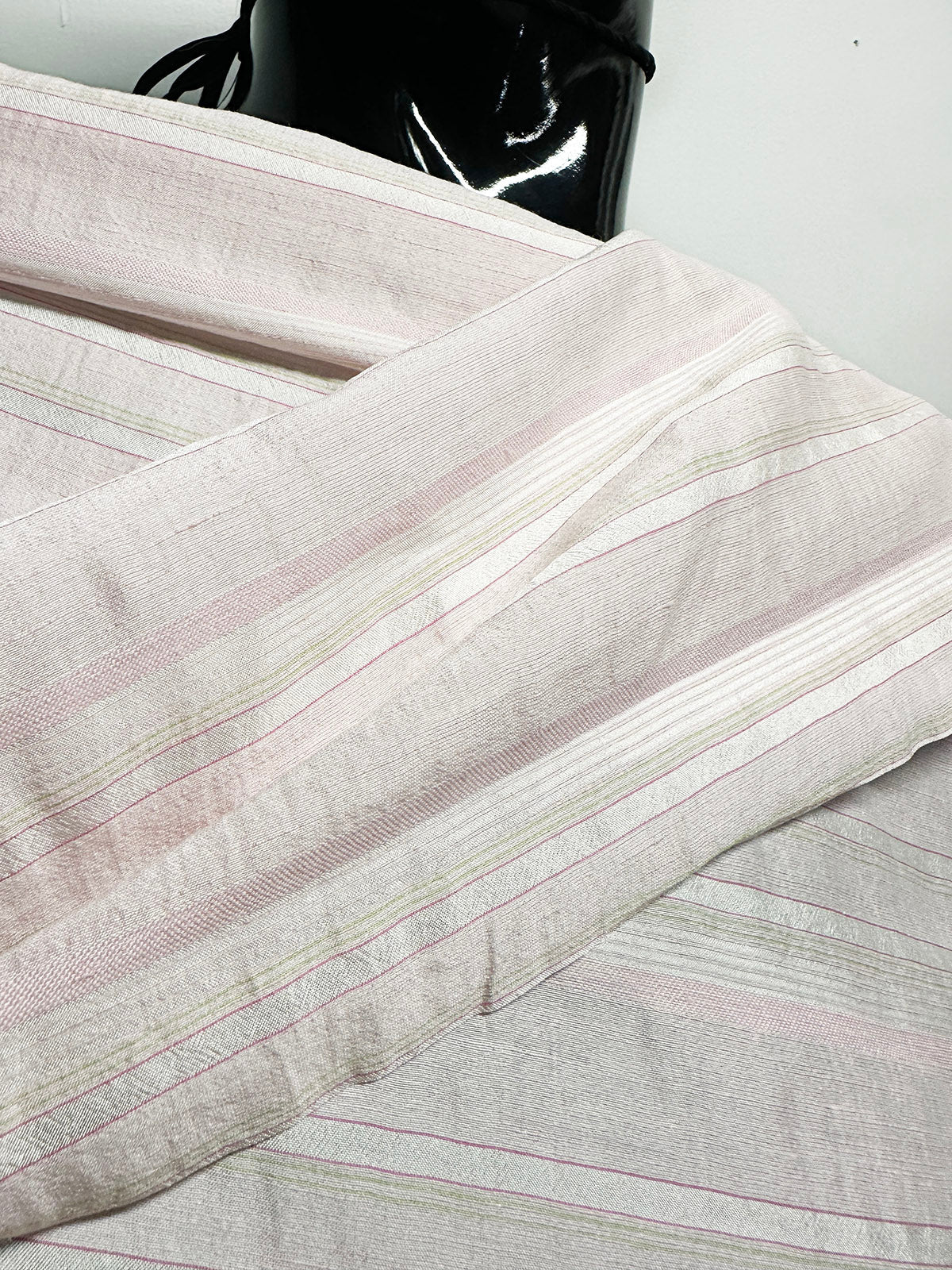 Italian Silk Viscose Textured Striped Shirting - L'Etoffe Fabrics LLC
