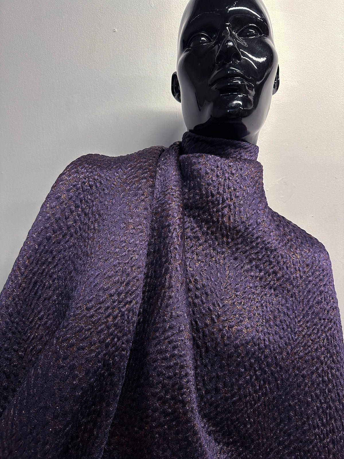 Italian Silk Wool Satin Organic Textured Jacket Weight - L'Etoffe Fabrics LLC
