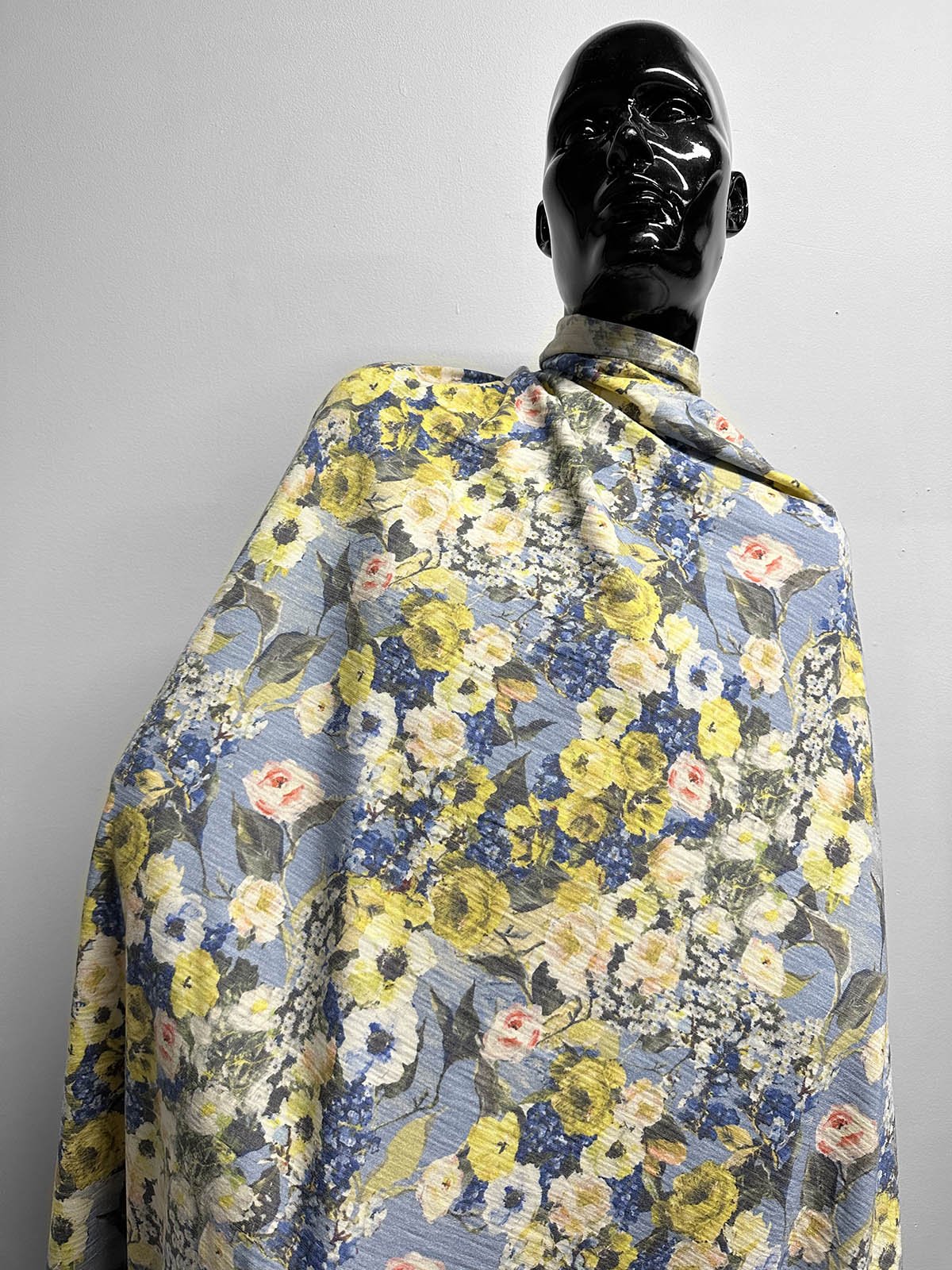 Italian Wool Jersey Floral Print Cool - L'Etoffe Fabrics LLC