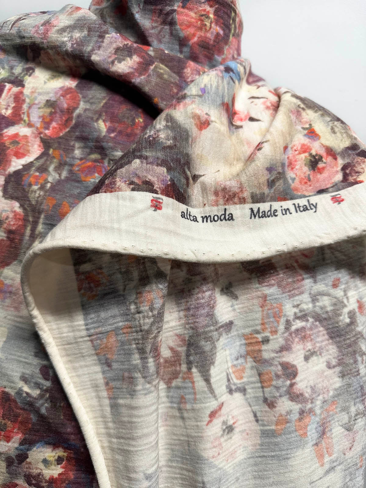 Italian Wool Jersey Floral Print Warm - L'Etoffe Fabrics LLC