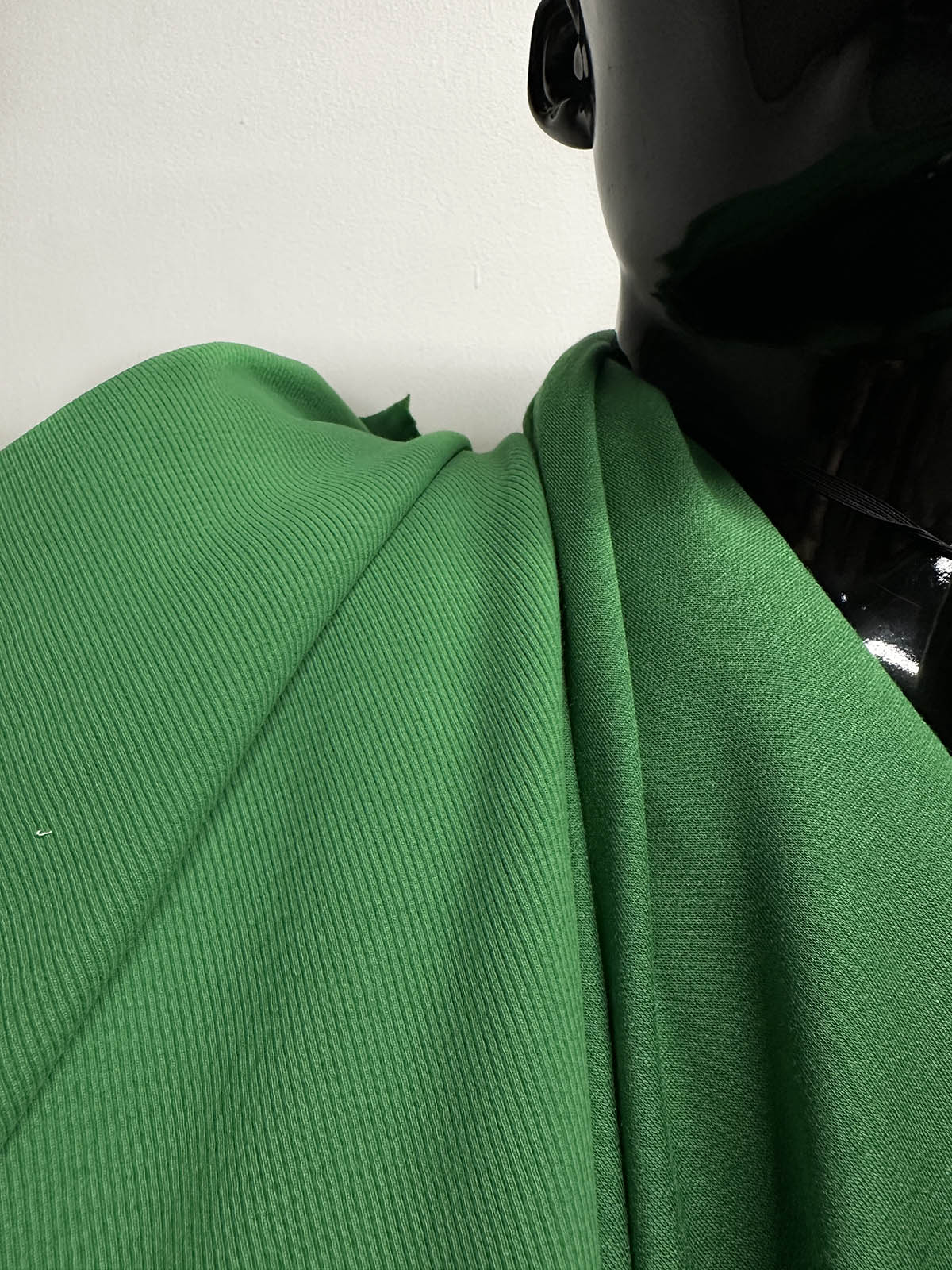 Kelly Green Cotton Ribbed Jersey SMALL FLAW - L'Etoffe Fabrics LLC