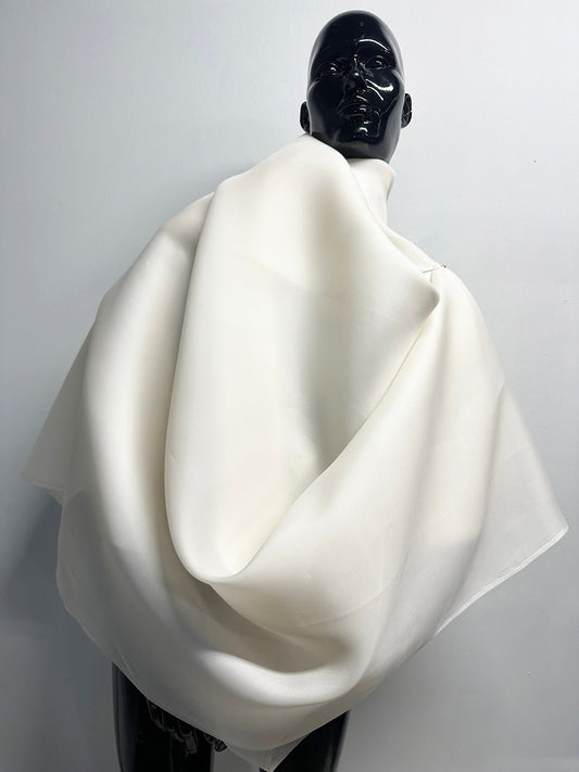 Light Ivory Heavy Satin Organza Remnants - L'Etoffe Fabrics LLC
