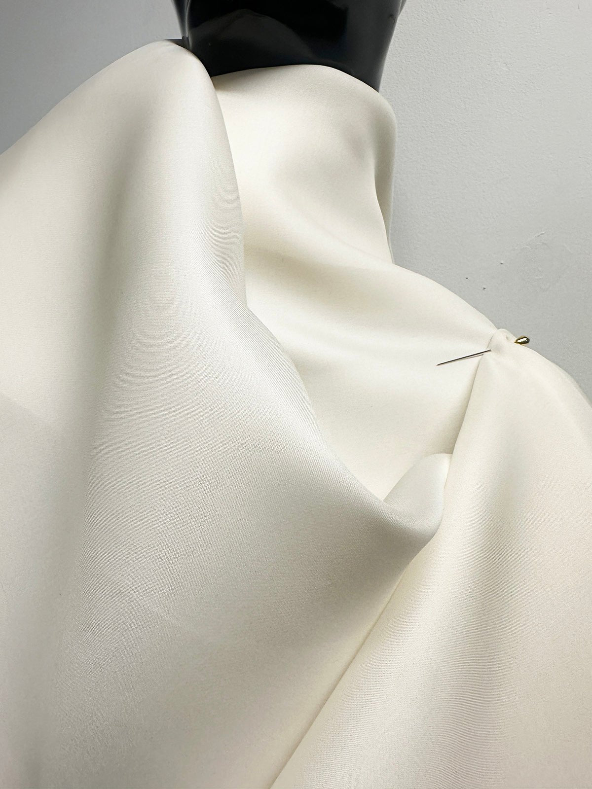 Light Ivory Heavy Satin Organza Remnants - L'Etoffe Fabrics LLC