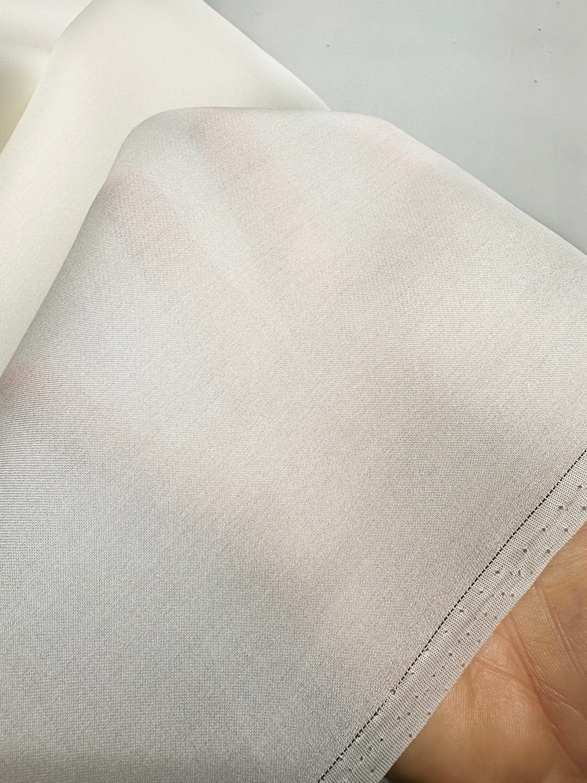 Light Ivory Heavy Satin Organza Remnants - L'Etoffe Fabrics LLC