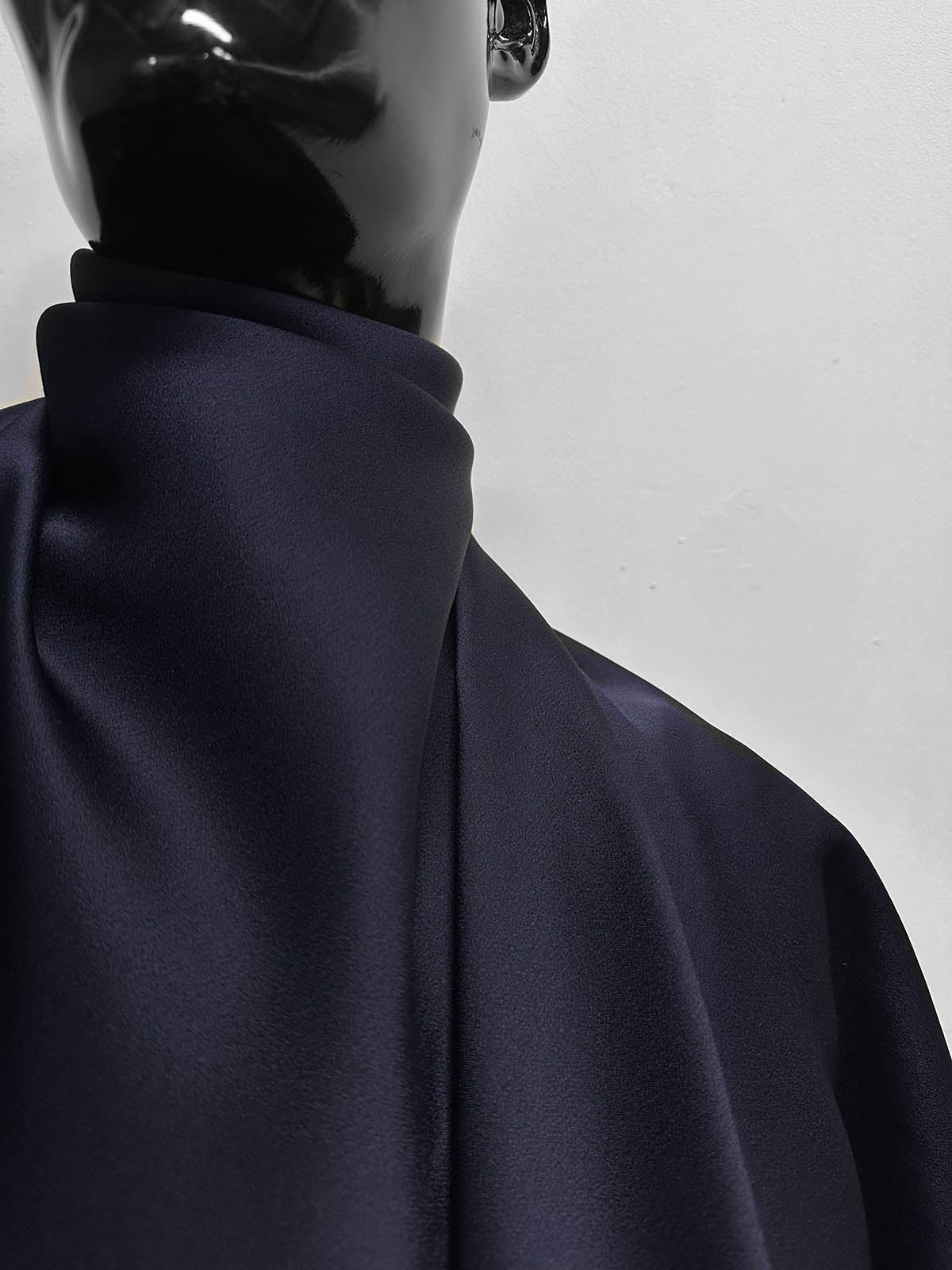Midnight Viscose Acetate Satin Back Crepe - L'Etoffe Fabrics LLC