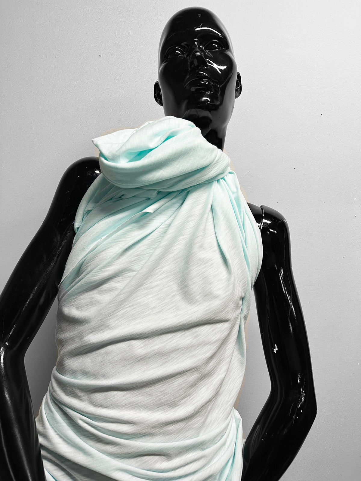 Modal Cotton Slub Tee Jersey in Water - L'Etoffe Fabrics LLC